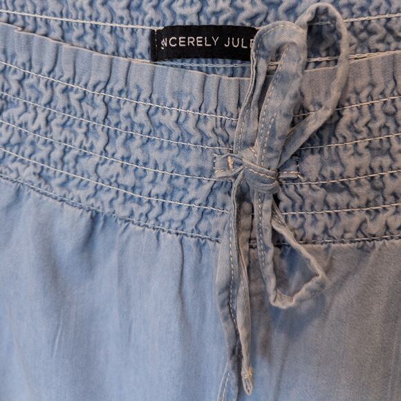 Sincerely Jules Chambray Paperbag Pants Large - Picture 2 of 4